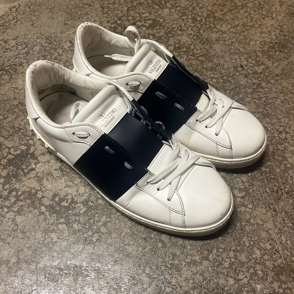 Valentino Open Men´s White and Dark Blue Sneakers